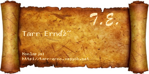 Tarr Ernő névjegykártya