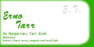 erno tarr business card