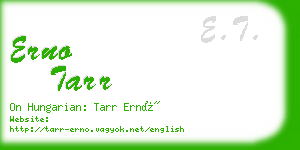 erno tarr business card